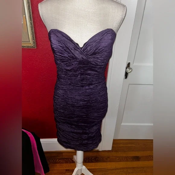 Elegant Purple Strapless Dress by Nicole Miller size 6 - Picture 1 of 8